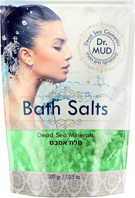 Natural Dead Sea Salt 100% Mineral-Rich Bath Soak, More Minerals Than Epsom Salt, Deep Relaxation, Detox, Exfoliates & Softens Skin, Helps Psoriasis, Eczema (10.5 oz, Green Apple)