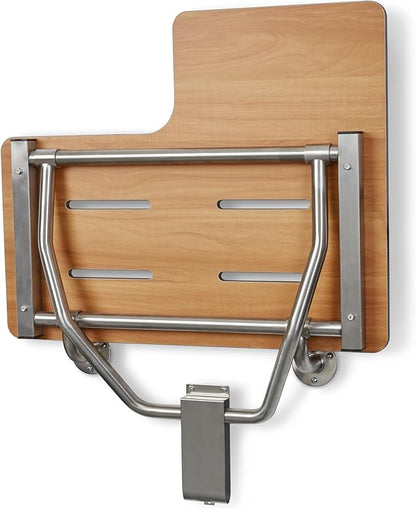 Seachrome 32" x 22.5” Teak Reversible Folding Transfer Tub/Shower Seat, ADA Compliant