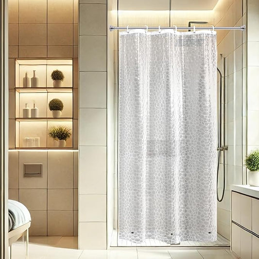 AooHome 36x72 Inch Shower Curtain Liner, EVA 3D Water Cube Shower Curtain with Bottom Magnets, Water Repellent, Heavy Duty, Semi Transparent