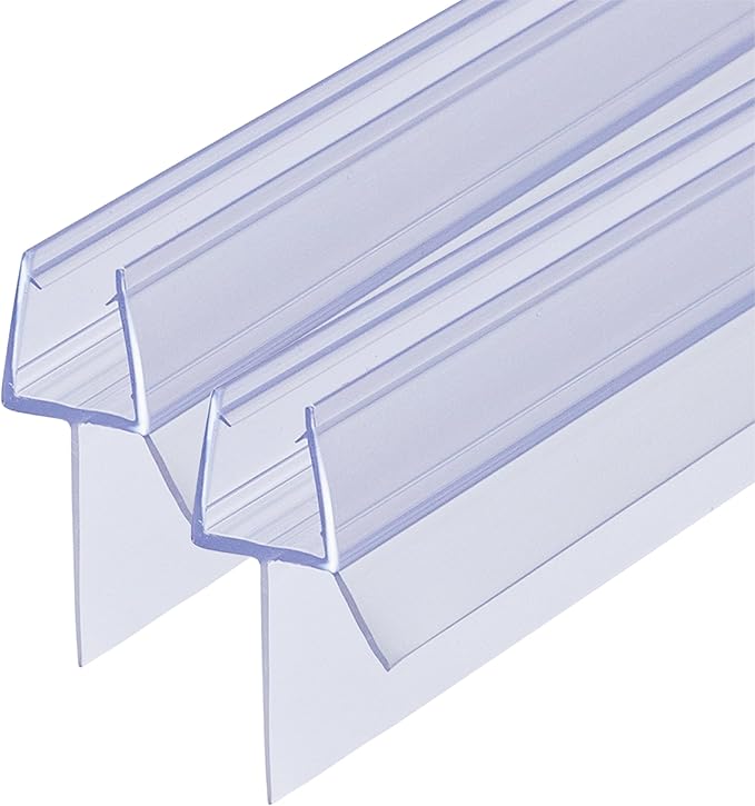 Shower Door Bottom Seal 2-Pack 3/8" x 39" Frameless Glass Shower Door Seal Strip Stop Leaks Create a Water Barrier with Extra Long Lip Covers up to 0.787" (20mm) Gap Replacement Bottom Seal