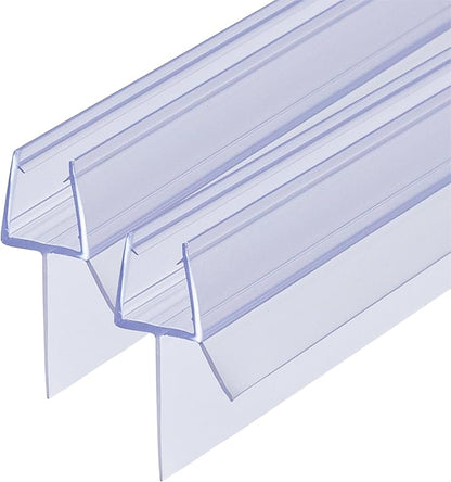 Shower Door Bottom Seal 2-Pack 3/8" x 39" Frameless Glass Shower Door Seal Strip Stop Leaks Create a Water Barrier with Extra Long Lip Covers up to 0.787" (20mm) Gap Replacement Bottom Seal