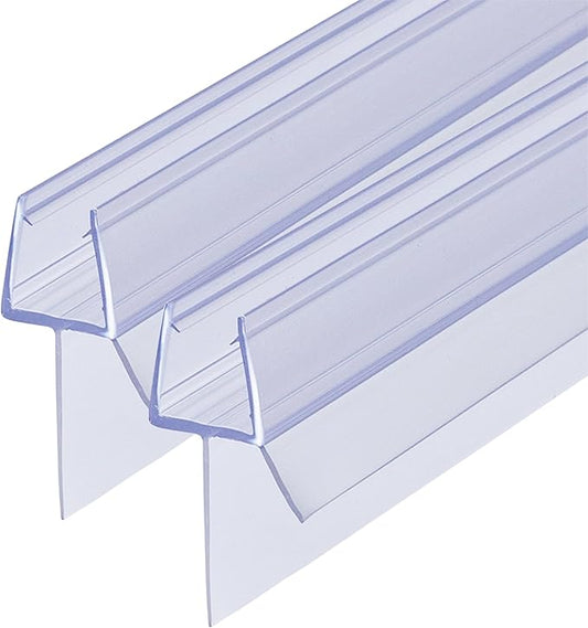 Shower Door Bottom Seal 2-Pack 3/8" x 39" Frameless Glass Shower Door Seal Strip Stop Leaks Create a Water Barrier with Extra Long Lip Covers up to 0.787" (20mm) Gap Replacement Bottom Seal