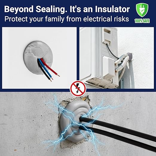 Moldable Waterproof Silicone Putty for Bathroom Wall & Pipe Gaps, Reusable & Pliable Repair Sealant (Grey)