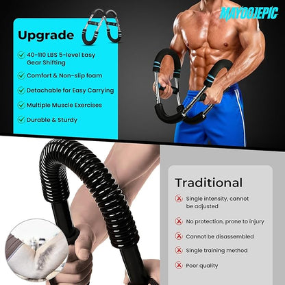 Twister Arm Trainer — Chest Workout Equipment for Men & Women Detachable Adjustable Chest Exerciser Forearm Strengthener with Carry Bag Thickened Foam for Enhancing Upper Body Muscle Home Fitness