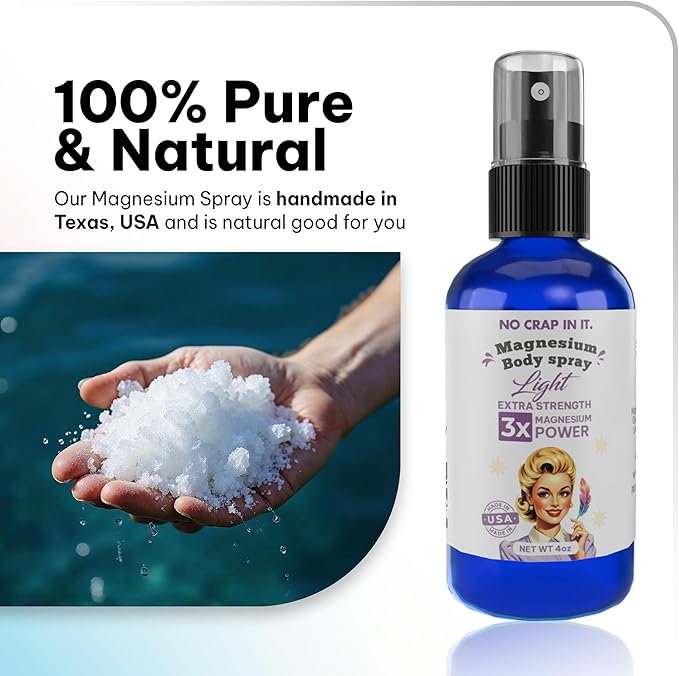 No Crap In It Magnesium Spray, Triple Action!- Your Way to Wellness | Immediate Relief with Our Unique Magnesium Glycinate, Citrate, Chloride Blend Spray (Light)