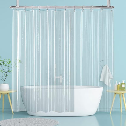 YISURE Clawfoot Tub Extra Long 78 Inch Shower Curtain, Wrap Around Clear Shower Curtain Liner 180x78 inch with 6 Bottom Magnets PEVA Extra Wide Bathtub Curtain for Bathroom Vintage Freestanding Tub