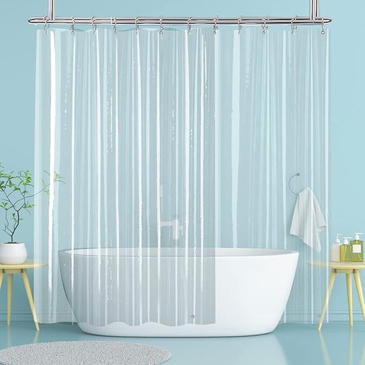 YISURE Clawfoot Tub Extra Long 78 Inch Shower Curtain, Wrap Around Clear Shower Curtain Liner 180x78 inch with 6 Bottom Magnets PEVA Extra Wide Bathtub Curtain for Bathroom Vintage Freestanding Tub