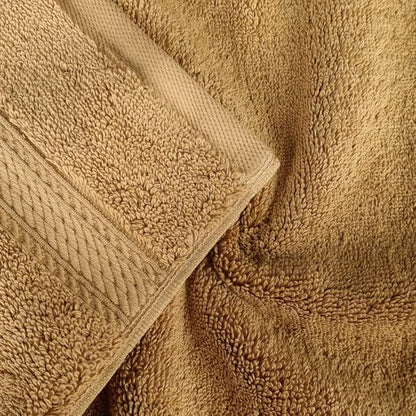 Superior Egyptian Cotton Pile Hand Towel Set of 4, Ultra Soft Luxury Towels, Thick Plush Essentials, Absorbent Heavyweight, Guest Bath, Hotel, Spa, Home Bathroom, Shower Basics, Toast