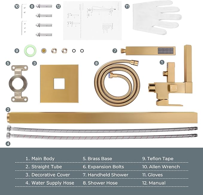 Freestanding Tub Faucet Brushed Gold: ALEASHA High Flow Max 6.74 GPM Free Standing Tub Filler - Brass Modern Floor Mount Bathtub Faucet with Handheld Shower, for the Ultimate Elegant SPA Experience