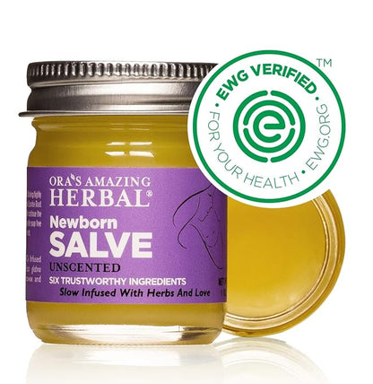 Ora's amazing Herbal, Newborn Salve, Diaper Rash Cream, Calendula Baby Balm, EWG Verified Baby Ointment, Acne Eczema, Butt Cream, Infant Massage, Natural Paraben Free, Good for Sensitive Skin 1 & 4 oz