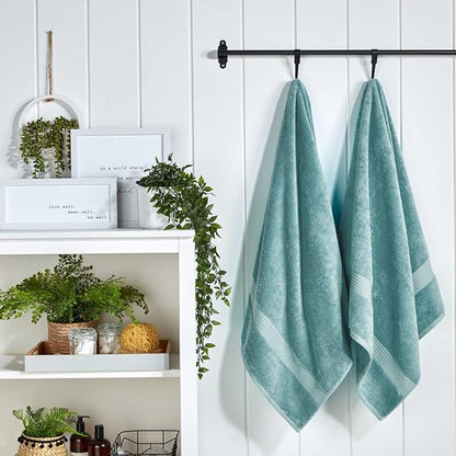 Christy Supreme Hygro 6 Piece Towel Set | Mineral Blue | 100% Luxury Supima Cotton | Ultra Soft | Super Absorbent | 650GSM | 2 Bath Towels 2 Hand Towels 2 Face Cloths