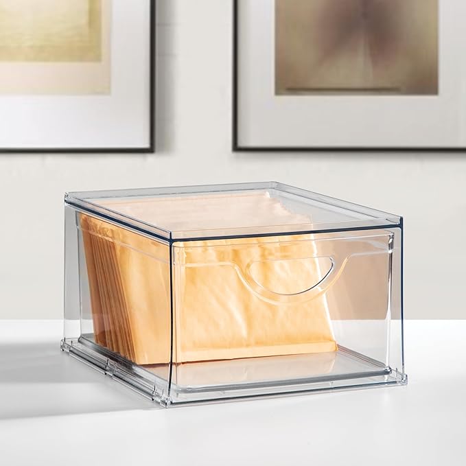 iDesign Clear Plastic Storage Drawer, Stackable Organizer for Bathroom Counter, Vanity, or Under-Sink