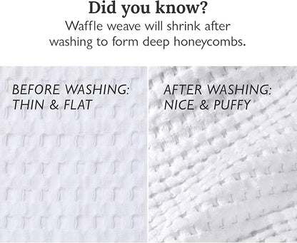GILDEN TREE Waffle Bath Towels Wash Cloths for Showering, Exfoliating Washcloth Quick Dry Towel, Face Towels for Washing Face Cotton Washcloths Set of 4, Modern Style (White)