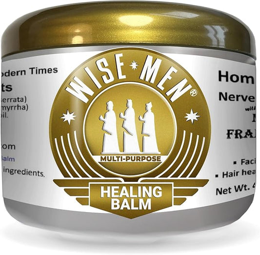 Wise Men Healing Balm with Myrrh and Frankincense Essential Oils with Soothing Relief for Nerve and Joint Massage.