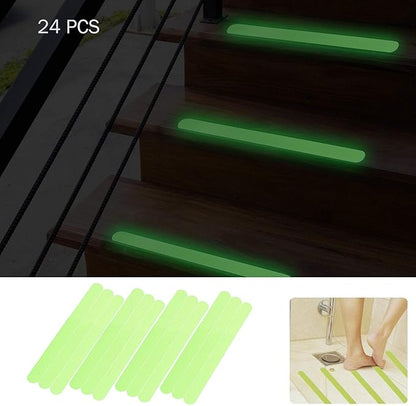 Bathtub Non Slip Stickers Luminous Shower Mats for Showers Anti Slip Bath Tub Stickers with Scraper,Adhesive Showers Treads Slip Strip for Bath,Boats,Stairs,Swimming Pools,Health Clubs-24 Pcs