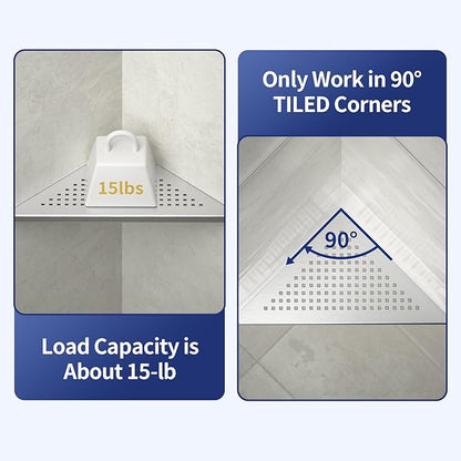 Corner Shower Shelf 2 Pack, 304 Stainless Steel Grout in Shelves for Bathroom, 10'' Recessed Shelf Rack for Tiled Wall, No Drilling Needed (10'', Silver)