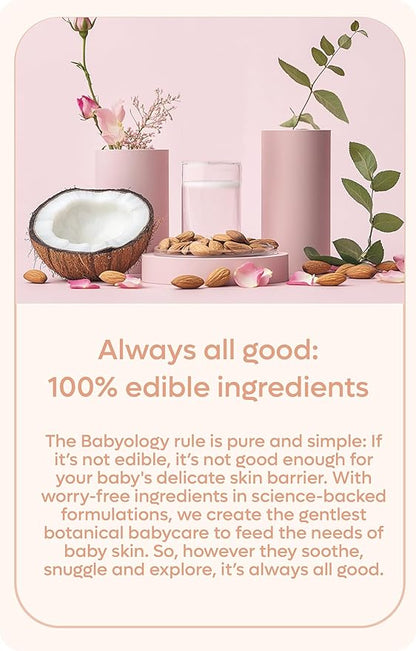 Babyology All Natural Baby Wash and Shampoo - 100% Edible Ingredients - with Organic Rose Water (Unscented) - 12 FL. OZ - Good for Sensitive Skin - Non Toxic - Tear Free (Pack of 2)