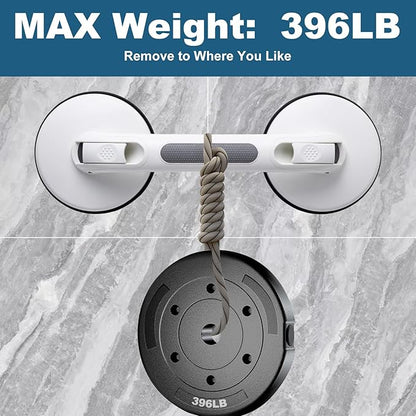 New Shower Handle Shower Grab Bars for Bathtubs and Showers,Strong Hold Suction Cup Grip Grab,Bath Handle Heavy Duty Grab Bars for Handicap Elderly Seniors Bathroom （Grey）