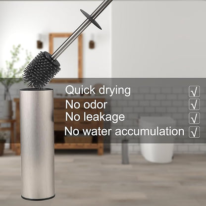 Toilet Brush and Holder,Stainless Steel Toilet Brushes for Bathroom with Holder 2pack Brushed Nickel