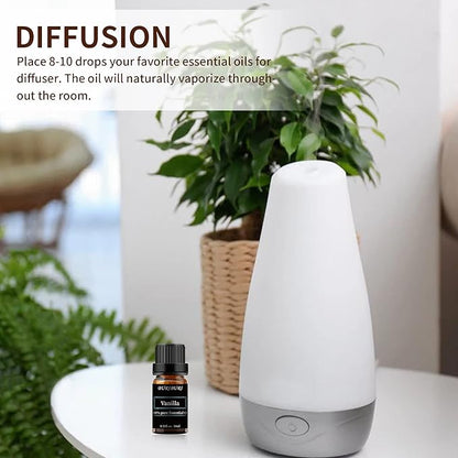 BURIBURI Tea Tree, Eucalyptus and Vanilla Essential Oil Set, 100% Pure 3Pcs Essential Oils Gift Set for Diffusers