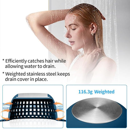 Shower Drain Hair Catcher Bathtub Drain Cover Shower Protector for Pop-Up & Regular Drains