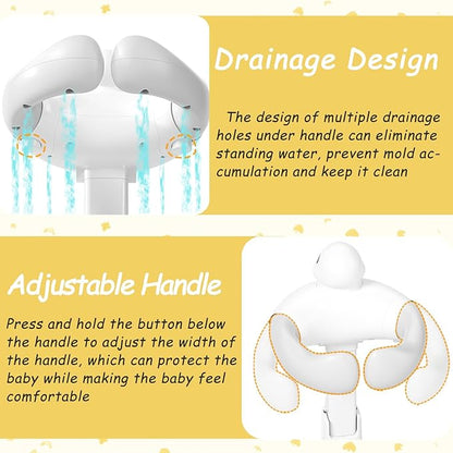 Baby Shower Stand with Anti-slip Base, Adjustable Child Stand for Shower Infant Bath Support Stand Bath Stand for Toddlers 6-36 Months (Grey)