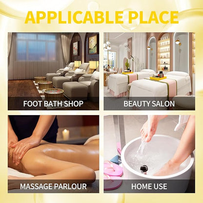 Pedicure Kit Foot Soak Set: Bubble Salt, Sugar Scrub, Massage Mask, Massage Lotion in a Box, 4 Step Foot Spa Kit for Dry Feet, Calluses and Tired Feet(3 Set Milky Flower)