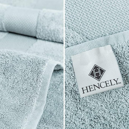 Hencely 18-Piece Bath Towel Set - High Absorbency, Quick Drying - 100% Soft Turkish Cotton - 6 Bath Towels, 6 Hand Towels, 6 Washcloths - Bathroom, Home, Hotel, Spa, and Gym - 18-Pack Water Green