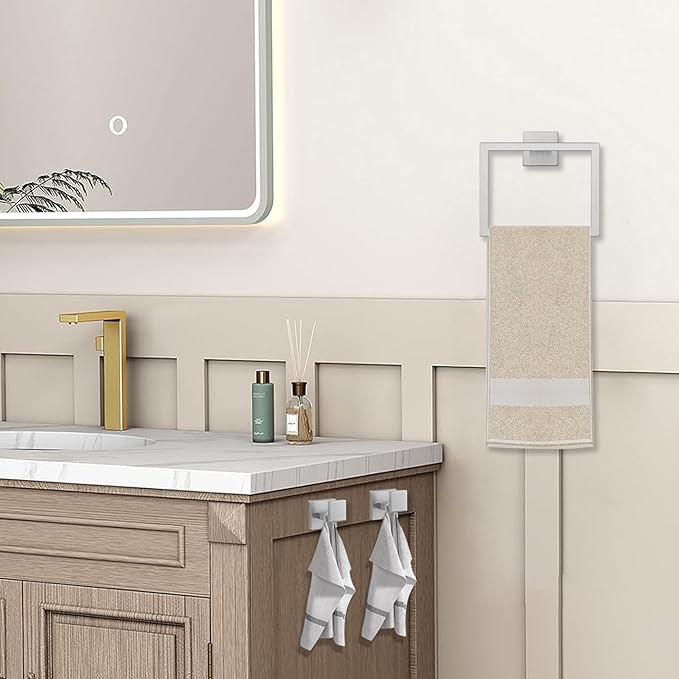 5 Piece Bathroom Towel Bar Set - SUS304 Stainless Steel Bath Towel Holder, 15.7 Inch Towel Racks for Bathroom Wall Mounted, Bathroom Hardware Accessories Set - Brushed Nickel