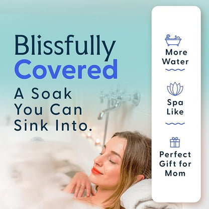 SlipX Solutions Bottomless Bath | Overflow Drain Cover for Tub | Best Gifts for Mom, Spa & Bath Accessories | Drain Block, Water Stopper Plug | Bath Essentials for Women | 4" Diameter, Clear