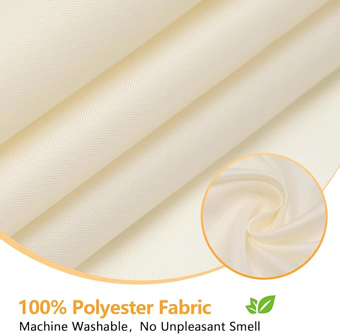 Waterproof Fabric Shower Curtain Liner with 3 Weighted Magnets, 72 x 84 inch Extra Long Cream Cloth Shower Liner Machine Washable, Hotel Quality Lightweight Tall Shower Curtain for Bathroom
