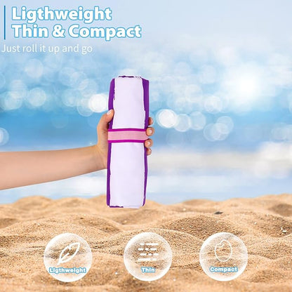 2 Pack Microfiber Oversized Lightweight Beach Towel 71"x32" XL Extra Large Thin Sand Free Towels Travel Swim Pool Yoga Gym Camping for Adults Women Men Beach Essentials Accessories Vacation Gift