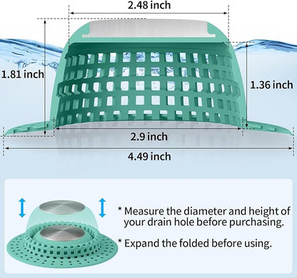 Shower Drain Hair Catcher Bathtub Drain Cover Shower Protector for Pop-Up & Regular Drains
