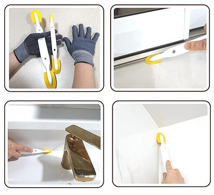 Caulk Caulking Silicone Sealant Finishing Tool (4-Size)- Ideal for DIY, Waterproofing, Grouting. Durable Urethane Rubber Design, Scratch Prevention (Two-Way (L) 3P)