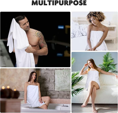 KinHwa Microfiber Bath Towel 30x60inch 2 Pack Extra Large Bathroom Towels,Ultra Absorbent Shower Towel Set,Quick Dry Soft Bath Sheets for Spa, Swimming, Pool- White