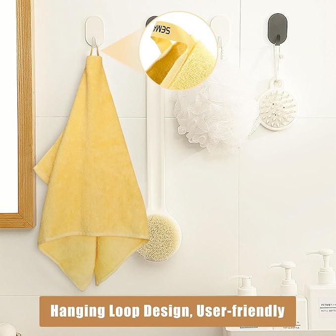 SEMAXE 18-Pack Bath Towel Set Include 6 Bath Towels, 6 Hand Towels, 6 Wash Cloths, 100% Cotton Bathroom Towels with Hanging Loops and Nano-Bio Lifecycle Labels, Soft and Absorbent Towel, Yellow