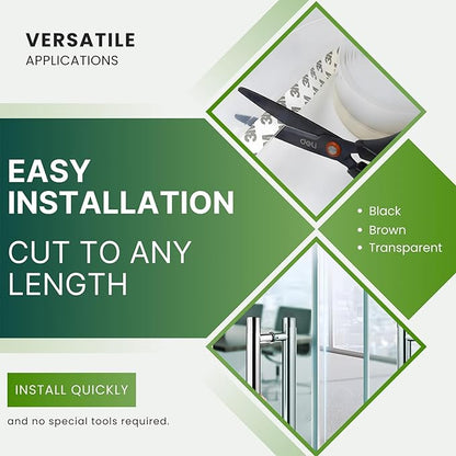 Door Weather Stripping Seal Strip, Door Draft Stopper for Door Frame, Window, Shower Door Bottom Seal, Strong Adhesive Silicone Weather Stripping for Weatherproofing and Noise Reduction, Black