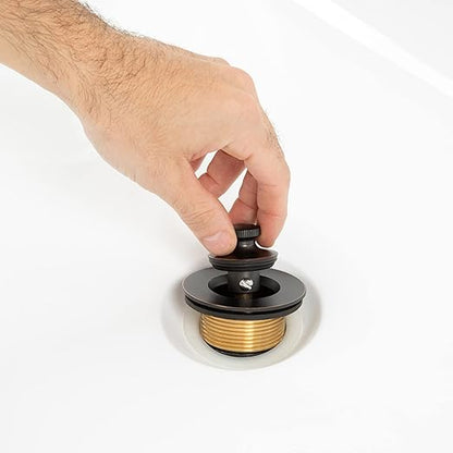 Dorence Lift and Turn Bathtub Drain Assembly Conversion Kit - Trim Waste; Single Hole Overflow Face Plate - All Brass Construction Bathtub Parts - Oil Rubbed Bronze Bathroom Tub Stopper
