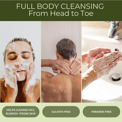 Romancy Tea Tree Antifungal Soap Bar for Face & Body, Antifungal & Antibacterial Cleansing Bars, Helps Control Body Odor, For Acne-Prone & Itchy Skin, Gift Ready, 2-Pack Christmas Gift
