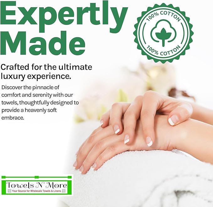 Towels N More Excellent Deals Wash Cloth (24 White) - 100% Cotton Washcloth 12x12 - Highly Absorbent All Purpose Cleaning washcloths - Machine Washable Facecloth Face Towels (24)