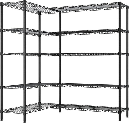 VINGLI 70" W Storage Shelves 1600LBS Heavy Duty Metal Shelving, Upgraded 5 Tier Garage Shelving Unit, Adjustable Wire Shelf for Storage Rack Commercial Pantry Shelf Organizer, 69.8"W × 15.8"D × 71"H