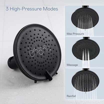 BOONA Original Tandem Shower as Seen on Shark Tank | Dual Shower Head for Couples | Spa-Like Water Pressure, Rainfall & Swedish Massage Settings | Easy Install, Midnight Black