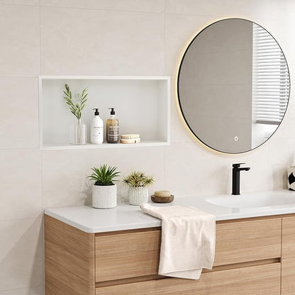 Neodrain White Recessed Shower Niche Shelf Bathroom Cabinet in Wall (Inner Size 24" X 12"x4") Stainless Steel No Tile Needed Wall Niche for Bathroom Storage