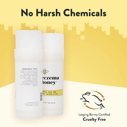 ECZEMA HONEY Gentle Face & Body Lotion Stick - Moisturizing Colloidal Oatmeal Hand Cream for Extremely Dry Skin - Eczema Lotion Helps Psoriasis, Dermatitis & More (2.2 Oz)