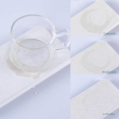 2 Pcs Water Absorbing Stone Trays, Kitchen/Bathroom Sink Soap Dish, Diatomite Tray Used for Hand Soap & Cosmetic Bottles in The Modern Home, 3.15" W x 11.8" L, White