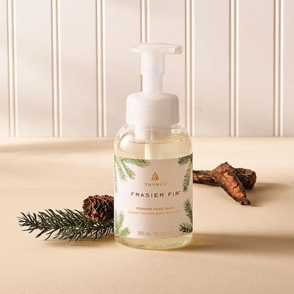 Thymes Foaming Hand Wash with Aloe & Glycerin - Foaming Hand Soap with Pump - Kitchen or Bathroom Decor - Pine Soap with Notes of Crisp Siberian Fir, Cedarwood & Sandalwood (Frasier Fir, 10.3 fl oz)