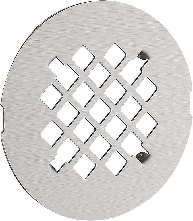 4-1/4 inches Snap-On Round Shower Drain Cover, Stainless Steel (Brushed Nickel)