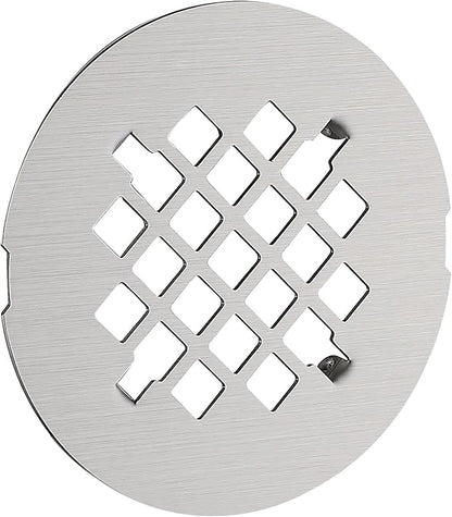 4-1/4 inches Snap-On Round Shower Drain Cover, Stainless Steel (Brushed Nickel)