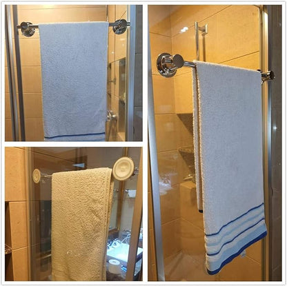 JiePai Suction Cup Towel Bar 24 Inch Oil Rubbed Bronze,Removable Modern Vacuum Suction Towel Holder for Bathroom Door Adhesive Towel Bar Suction Towel Rack Holde
