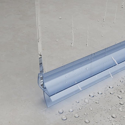 Frameless Shower Door Bottom Seal, 36" Long Shower Sweep for 1/4" (6mm) Glass, Clear Vinyl with Drip Rail – Prevent Leaks & Create a Waterproof Barrier
